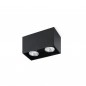 Plafonnier BOX Double Noir GU10