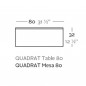 Quadrat Table Basse 80x80x32cm Taupe