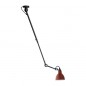 Suspension 302 Noir Satiné Réflecteur Rouge