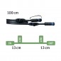 Câble Plug & Shine IP68 1 m Noir avec 3 Prises de Raccordement