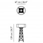 Construction Lampadaire H.139 cm Coloris au Choix