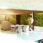 Sloo Table 180cm avec Pieds en Bois Iroko