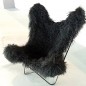 FAUTEUIL LE LHASSA AGNEAU DU TIBET NOIR/NOIR
