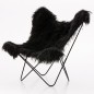 FAUTEUIL LE LHASSA AGNEAU DU TIBET NOIR/NOIR