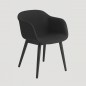 Fiber Fauteuil en Bois/Assis Tissu Noir