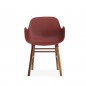 Form Fauteuil Rouge Pieds en Noyer