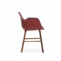 Form Fauteuil Rouge Pieds en Noyer