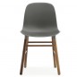 Form Chaise Grise Pieds en Noyer