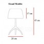 Lumière Lampe De Table Grande Blanche Pied Chrome Noir avec Variateur