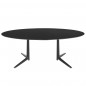 Multiplo XL Table Ovale Extérieur Noir - Plateau Verre