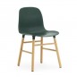Form Chaise Verte Pieds en Chêne