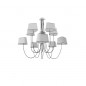 Lustre 10 Abats-Jour Petit Nuage Blanc Bordure Noire