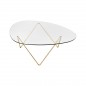 Pedrera Table Verre Cadre Laiton