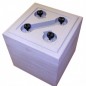 Quadra Vase avec Roulettes H46cm Blanc