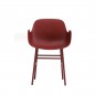 Form Fauteuil Rouge Pieds en Acier