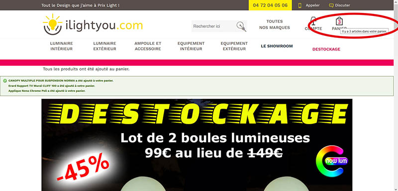 Ilightyou Validation de devis "panier complété"